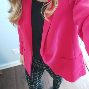 Talbots Bright Pink Open Front Blazer